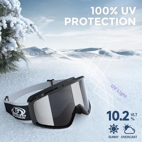 Findway Ski Goggles OTG, [2023 Upgraded] Snow Goggles for Adult Men Women Youth All Helmet Compatible Anti fog & glare & UV in Kuwait