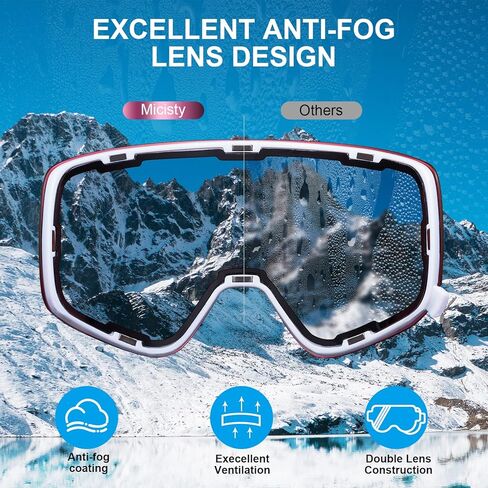 نظارات التزلج Micisty نظارات OTG على الجليد للرجال والنساء نظارات التزلج المغناطيسي نظارات الثلوج مع نظارات عدسة قابلة للتبديل in Kuwait