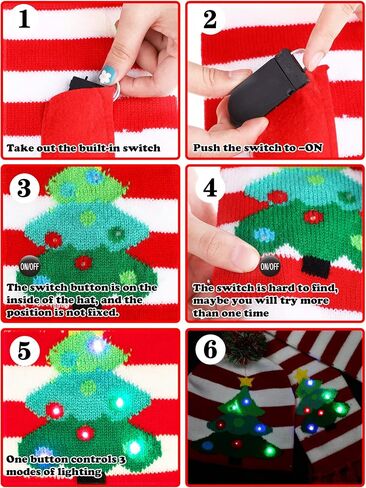SATINIOR 2 Pieces Christmas LED Light-up Hats Xmas Light Up Scarf for Christmas Party in Saudi Arabia