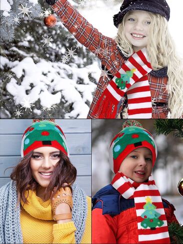 SATINIOR 2 Pieces Christmas LED Light-up Hats Xmas Light Up Scarf for Christmas Party in Saudi Arabia