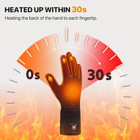 MIEVNIO Heated Glove Liners Rechargeable Gloves - Electric Battery Heated Gloves for Men Women, Upgraded Touchscreen Thin Gloves for Winter Hiking Ski Riding Cycling, Black in Kuwait