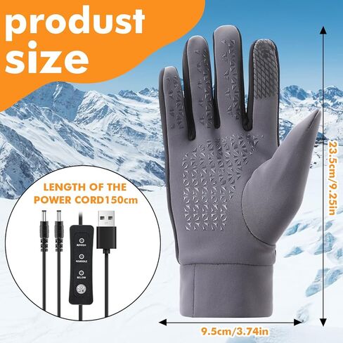 بست فاير قفازات حرارية للرجال والنساء مع وسادة تدفئة قابلة للازالة، قفازات تدفئة كهربائية بمنفذ USB للرياضة، قفازات تزلج كهربائية للتزلج في الهواء الطلق والتزلج على الجليد والدراجات النارية وركوب in Kuwait