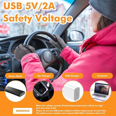 بست فاير قفازات حرارية للرجال والنساء مع وسادة تدفئة قابلة للازالة، قفازات تدفئة كهربائية بمنفذ USB للرياضة، قفازات تزلج كهربائية للتزلج في الهواء الطلق والتزلج على الجليد والدراجات النارية وركوب in Kuwait