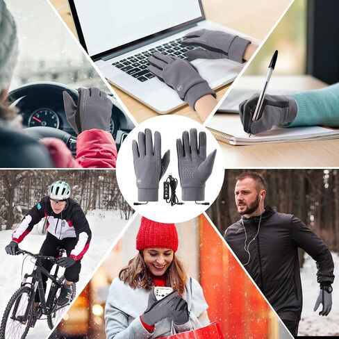 بست فاير قفازات حرارية للرجال والنساء مع وسادة تدفئة قابلة للازالة، قفازات تدفئة كهربائية بمنفذ USB للرياضة، قفازات تزلج كهربائية للتزلج في الهواء الطلق والتزلج على الجليد والدراجات النارية وركوب in Kuwait