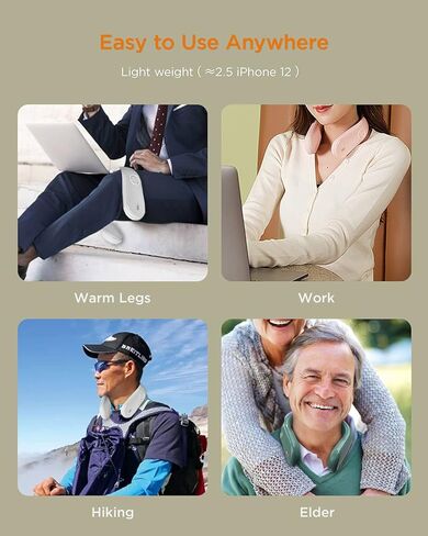 جهاز تدفئة الرقبة من ICEBIRDS قابل لإعادة الشحن، وسادة تدفئة معلقة بتقنية جديدة 2021 للرقبة، شاحن متنقل بقوة 8000 مللي أمبير في الساعة، 4 إعدادات للحرارة، علاج حراري رائع للرياضات الداخلية والخارجية، هدايا دافئة in Kuwait