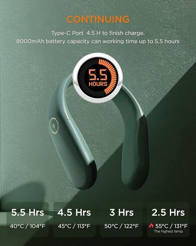 جهاز تدفئة الرقبة من ICEBIRDS قابل لإعادة الشحن، وسادة تدفئة معلقة بتقنية جديدة 2021 للرقبة، شاحن متنقل بقوة 8000 مللي أمبير في الساعة، 4 إعدادات للحرارة، علاج حراري رائع للرياضات الداخلية والخارجية، هدايا دافئة in Kuwait