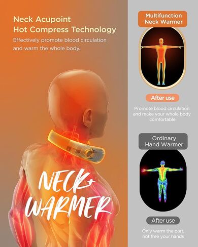 جهاز تدفئة الرقبة من ICEBIRDS قابل لإعادة الشحن، وسادة تدفئة معلقة بتقنية جديدة 2021 للرقبة، شاحن متنقل بقوة 8000 مللي أمبير في الساعة، 4 إعدادات للحرارة، علاج حراري رائع للرياضات الداخلية والخارجية، هدايا دافئة in Kuwait
