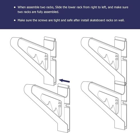 MIND&ACTION Skateboard Wall Mount Rack Board Display Wall Holder,Adjustable Storage Layers Space Saving Design in Saudi Arabia