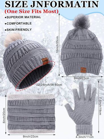 20pcs Winter Hat Scarf Gloves Sock Set Knit Beanie Hat Touchscreen Gloves Neck Warmer Scarf for Women Men in Saudi Arabia