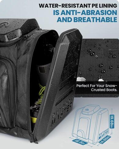 OutdoorMaster Boot Bag - Hard Case Ski Boots and Snowboard Boots Bag, Excellent for Travel with Waterproof Exterior & Bottom - for Men, Women and Youth, 65L in Saudi Arabia