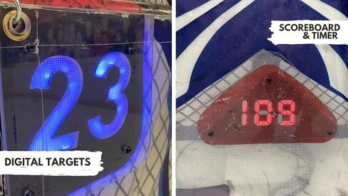 مدرس إطلاق النار الرقمي القوي للهوكي - أهداف الأهداف المضيئة للشبكة w. لوحة النتائج/مؤقت العد التنازلي - تدريب على التسديد على الجليد - تشغيل/إيقاف الجليد - مساعد تدريب الهوكي النهائي للقناصين in Kuwait