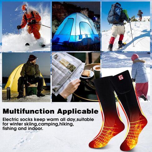 Spring Heated Socks Rechargeable Battery Heated Socks for Men Women,Thermal Insulated Heated Socks,Electric Winter Warm Heating Socks Sports Outdoor Hiking Climbing Hunting Foot Warmer in Kuwait