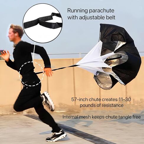 مجموعة سلم السرعة للتدريب على الرشاقة من ايلوسيكسريس - سلم رشاقة 12 درجة 20 قدم، 12 مخروط ميداني، 4 اوتاد ستيل، مظلة مقاومة مع شنطة حمل in Kuwait