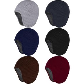 Motarto Winter Warm Earflap Hat Extended Thickened Fleece Lined Knit Beanie Hats Stretchy Windproof Skull Cap for Men Women in Kuwait