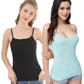 Chamllymers Women's Camisole Soft Tank Top with Adjustable Spaghetti Strap