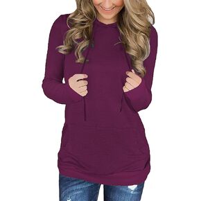 Onlypuff المرأة البلوز هوديي التعادل صبغ البلوز الدافئة الأعلى in Kuwait