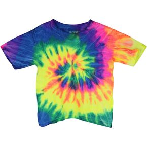 تي شيرت بأكمام قصيرة - قوس قزح نيون - للأطفال الصغار - مقاسات متنوعة ( in Kuwait