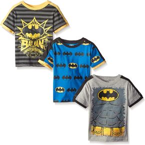 تي شيرت DC Comics Batman Boys 3 Pack تي شيرت للأطفال الصغار والصغار - أزرق/أصفر/رمادي