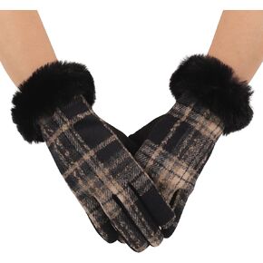 Flammi Women's Winter Suede Gloves Touchscreen Gloves Soft Warm Fleece Lined Gloves