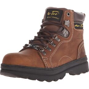 Ad Tec 6in Steel Toe Laceup Leather Work Boots for Women - Soft Padded Collar, Oil and Slip Resistant Outsole