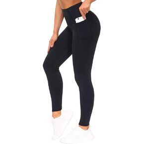 Wjustforu Women's Leggings High Waist Tummy Control Yoga Pants with Pockets Non See-Through Workout Running Pants