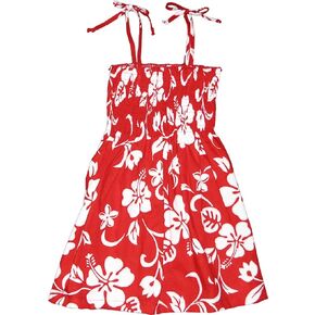 RJC Girl's Hibiscus Pareo Hawaiian Smocked Dress