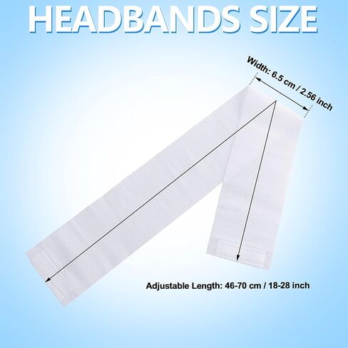 WILLBOND 200 Pieces Disposable Spa Facial Headbands Stretch Non-Woven Facial Headband Soft Skin Care Hair Band with Convenient Closure for Women Girls Salons, White in Saudi Arabia