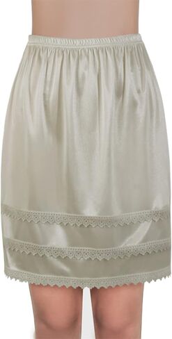 فستان NonaTawka نصف زلة للنساء تنورة من الساتان تحت الفستان مضاد للكهرباء الساكنة، نصف زلة مريحة وخفيفة الوزن، تنورة نصف زلة... in Kuwait