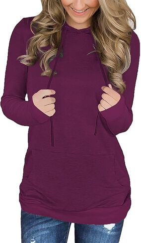 Onlypuff المرأة البلوز هوديي التعادل صبغ البلوز الدافئة الأعلى in Kuwait