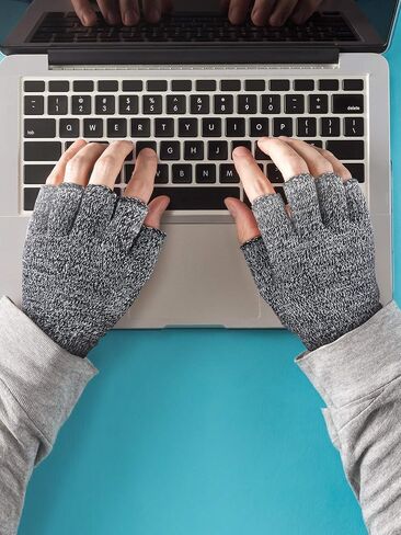 4 Pairs Unisex Winter Half Finger Knit Gloves Stretchy Non-Slip Winter Warm Knitted Fingerless Gloves in Saudi Arabia