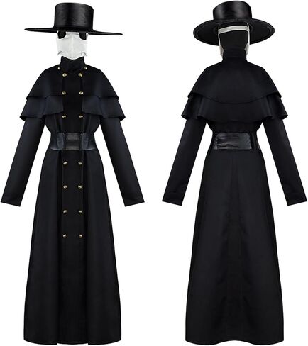 زي طبيب الطاعون كيناليو للجنسين، أزياء الهالوين مع قناع وقبعة طبيب الطاعون، عصا طبيب الطاعون in Kuwait