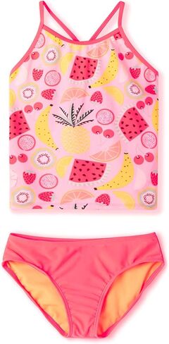 ملابس سباحة تانكيني للفتيات مكونة من قطعتين بدلة سباحة بعامل حماية من الأشعة فوق البنفسجية 50+ ملابس سباحة رياضية هالتر للأطفال in Kuwait