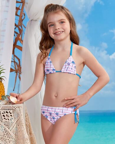 SHEKINI Girls Swimwear Halter Triangle Bikini Leopard Print Two Piece Swimsuits in Saudi Arabia
