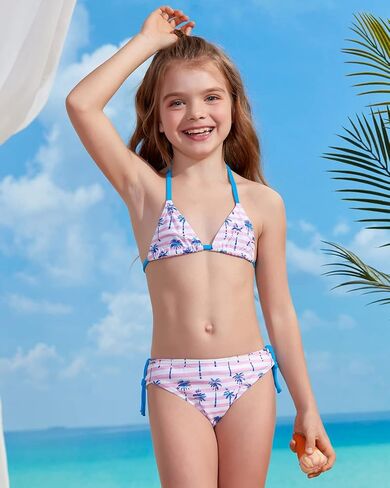 SHEKINI Girls Swimwear Halter Triangle Bikini Leopard Print Two Piece Swimsuits in Saudi Arabia