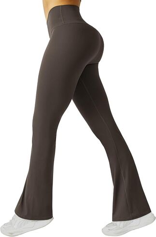 FireSwan Women's Flare Yoga Pants V Waist Flared Leggings High Waisted Bootcut Workout Pants Tummy Control in Kuwait