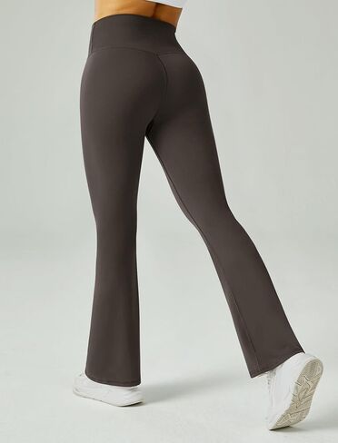 FireSwan Women's Flare Yoga Pants V Waist Flared Leggings High Waisted Bootcut Workout Pants Tummy Control in Kuwait