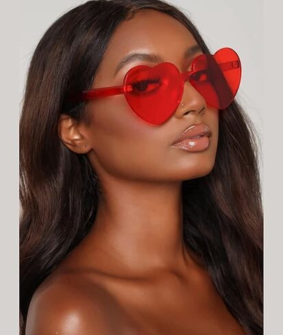 LIULIUBTY Heart Shaped Rimless Sunglasses,Jelly Fudge Series Bachelor Party Cool Sunglasses 8 Pack for Glasses Party Favors in Kuwait