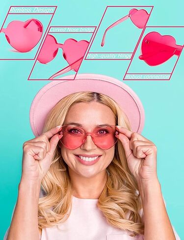 LIULIUBTY Heart Shaped Rimless Sunglasses,Jelly Fudge Series Bachelor Party Cool Sunglasses 8 Pack for Glasses Party Favors in Kuwait