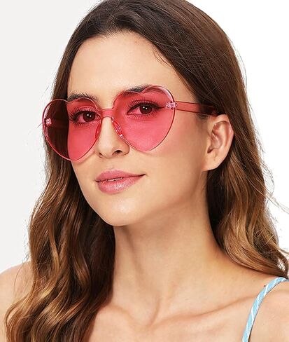 LIULIUBTY Heart Shaped Rimless Sunglasses,Jelly Fudge Series Bachelor Party Cool Sunglasses 8 Pack for Glasses Party Favors in Kuwait