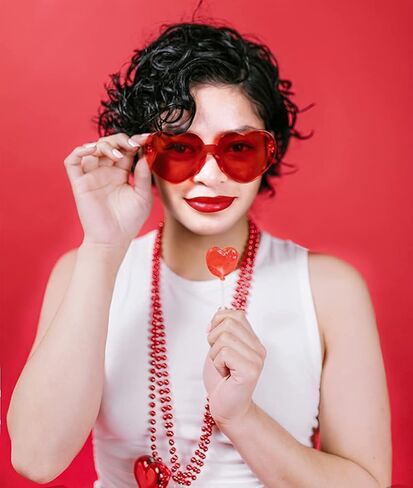 LIULIUBTY Heart Shaped Rimless Sunglasses,Jelly Fudge Series Bachelor Party Cool Sunglasses 8 Pack for Glasses Party Favors in Kuwait