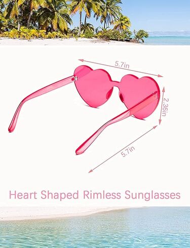 LIULIUBTY Heart Shaped Rimless Sunglasses,Jelly Fudge Series Bachelor Party Cool Sunglasses 8 Pack for Glasses Party Favors in Kuwait