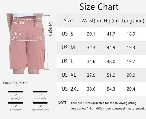 شورت برمودا نسائي كاجوال صيفي بخصر مطاطي بطول الركبة من Vcansion مع رباط in Kuwait