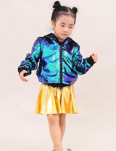 Cilucu Kids Jackets Girls Boys Flip Sequin Zipper Coat Jacket for Toddler Girls Birthday Outerwear Clothes in Kuwait