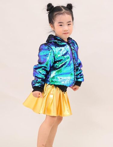 Cilucu Kids Jackets Girls Boys Flip Sequin Zipper Coat Jacket for Toddler Girls Birthday Outerwear Clothes in Kuwait