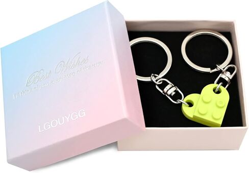 سلسلة مفاتيح LGOUYGG متطابقة من الطوب للأزواج، مجموعة سلاسل مفاتيح لطيفة على شكل قلب، هدايا رائعة لصديقتك وصديقك in Kuwait