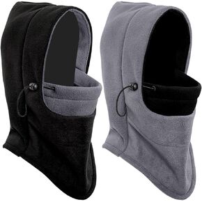 2 Pack Balaclava Ski Mask,Winter Warm Fleece Hat for Cold Weather,Windproof Neck Warmer Snow Gear for Men & Women