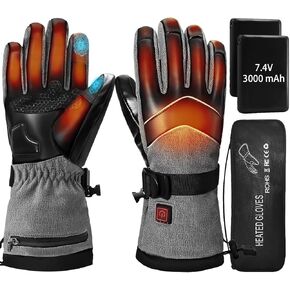 Omobolanle Heated Gloves for Men Women with 7.4V 3000mAh Rechargeable Battery,Waterproof Touchscreen Heating Work Gloves,Hand Warmer Electric Winter Glove for Motorcycle Hunting Skiing Fishing Hiking in Kuwait