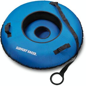 Slippery Racer Heavy Duty Commercial Grade Inflatable Snow Tube with Cover and Rope, PVC Bottom, 44"-Blue