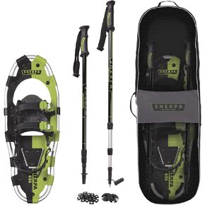 Yukon Charlie's Sherpa Snowshoe Kit, 8-inch x 21-inch, Includes Snowshoes, Trekking Poles and Travel Bag