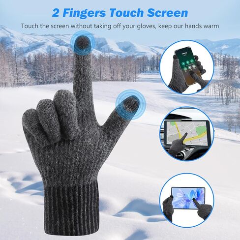 USB Heated Gloves, Winter Warm Heated Gloves with 3 Adjustable Temperature Touchscreen Gloves Work Gloves Hand Warmers Unisex Washable Knitting Glove for Men Women Indoor Outdoor (Plug & Play) in Kuwait